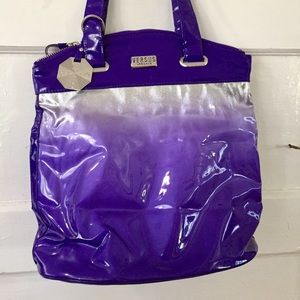VERSUS VERSACE VINYL tote bag Purple Silver Ombre